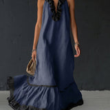 Nathalie | long dress with ruffles