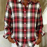 Dulcie™ | Vintage Plaid Button Front Blouse