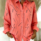 Priscilla™ | Button Front Printed Blouse