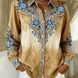 Tucson™ | Vintage Western Floral Button Blouse